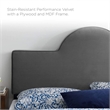 Modway Dawn King/California King Performance Velvet Headboard in Charcoal
