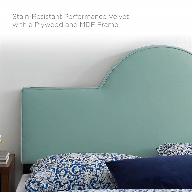 Modway Dawn King/California King Performance Velvet Headboard in Mint Green