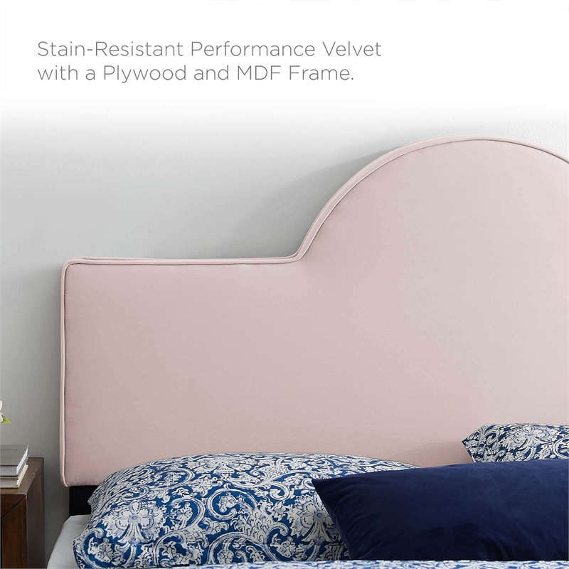 Modway Dawn King/California King Performance Velvet Headboard in Pink