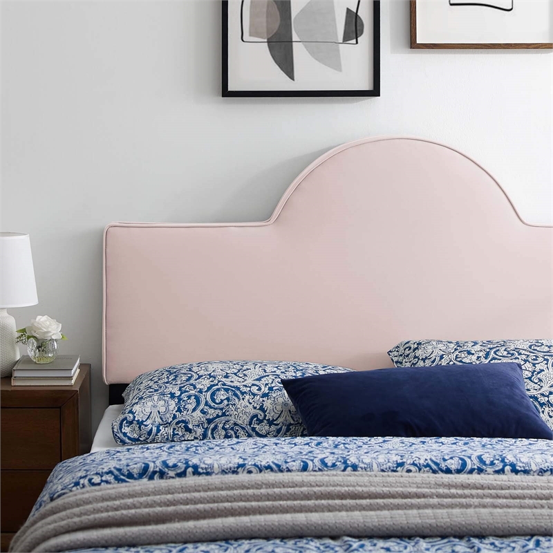 Modway Dawn King/California King Performance Velvet Headboard in Pink