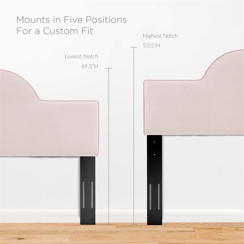 Modway Dawn King/California King Performance Velvet Headboard in Pink