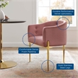Modway Savour Modern Tufted Velvet Accent Chairs in Dusty Rose Pink (Set of 2)