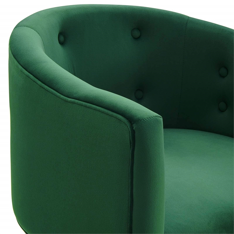 Modway Savour Modern Tufted Velvet Accent Chairs in Emerald Green (Set of 2)