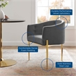 Modway Savour Modern Tufted Velvet Accent Chairs in Gray (Set of 2)