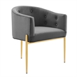 Modway Savour Modern Tufted Velvet Accent Chairs in Gray (Set of 2)