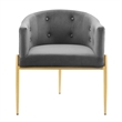Modway Savour Modern Tufted Velvet Accent Chairs in Gray (Set of 2)