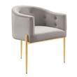 Modway Savour Modern Tufted Velvet Accent Chairs in Light Gray (Set of 2)