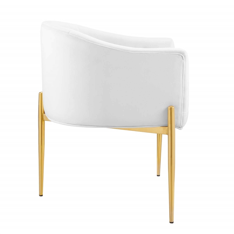 Modway Savour Modern Tufted Velvet Accent Chairs in White (Set of 2)