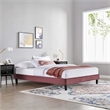 Modway Reign Twin Performance Velvet Platform Bed Frame in Dusty Rose