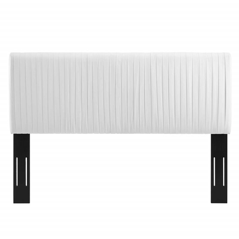 Modway Eloise Channel Tufted Performance Velvet Full/Queen Headboard in White