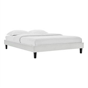 Modway Reign Twin Performance Velvet Platform Bed Frame in Light Gray
