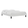 Modway Reign Twin Performance Velvet Platform Bed Frame in Light Gray