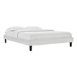 Modway Reign Twin Performance Velvet Platform Bed Frame in Light Gray