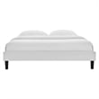 Modway Reign Twin Performance Velvet Platform Bed Frame in Light Gray