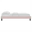 Modway Reign Twin Performance Velvet Platform Bed Frame in Pink