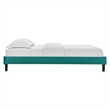 Modway Reign Twin Performance Velvet Platform Bed Frame in Teal Green