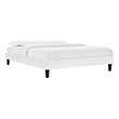 Modway Reign Twin Performance Velvet Platform Bed Frame in White