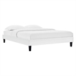 Modway Reign Twin Performance Velvet Platform Bed Frame in White