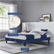 Modway Reign Queen Performance Velvet Platform Bed Frame in Navy