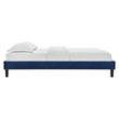 Modway Reign King Performance Velvet Platform Bed Frame in Navy