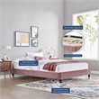 Modway Harlow Twin Performance Velvet Platform Bed Frame in Dusty Rose