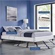 Modway Harlow Twin Performance Velvet Platform Bed Frame in White
