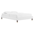 Modway Harlow Twin Performance Velvet Platform Bed Frame in White