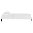 Modway Harlow Twin Performance Velvet Platform Bed Frame in White