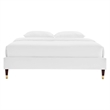 Modway Harlow Twin Performance Velvet Platform Bed Frame in White