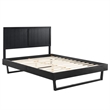 Modway Alana Wood Queen Platform Bed in Black With Angular Frame