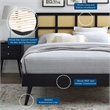 Modway Sidney Cane Rattan and Wood King Platform Bed with Splayed Legs in Black