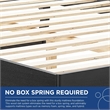 Modway Kelsea Cane Rattan and Wood Full Platform Bed with Angular Legs in Black