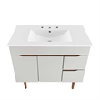 Modway Harvest Wood Bathroom Vanity with Two Spacious Drawers in Gray/White