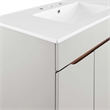 Modway Harvest Wood Bathroom Vanity with Two Spacious Drawers in Gray/White