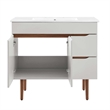 Modway Harvest Wood Bathroom Vanity with Two Spacious Drawers in Gray/White
