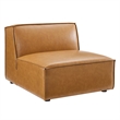 Modway Restore 3-Piece Faux Leather Upholstered Sofa in Tan Finish