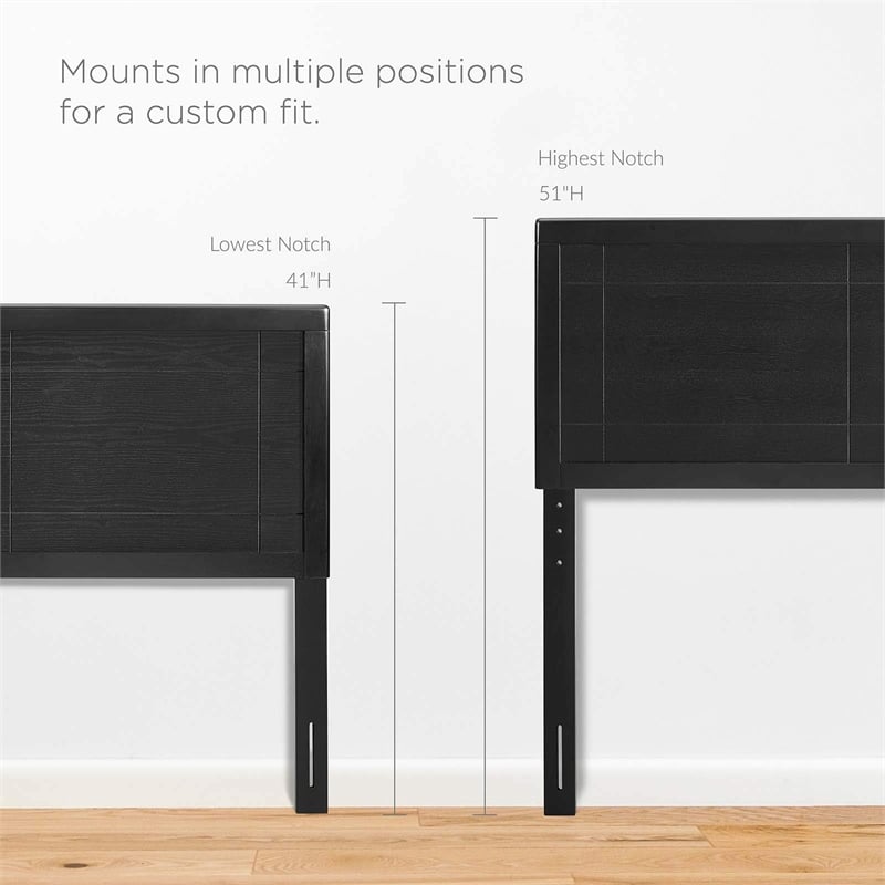 Modway Marlee Wood Frame Queen Platform Bed with Angular Frame in Black
