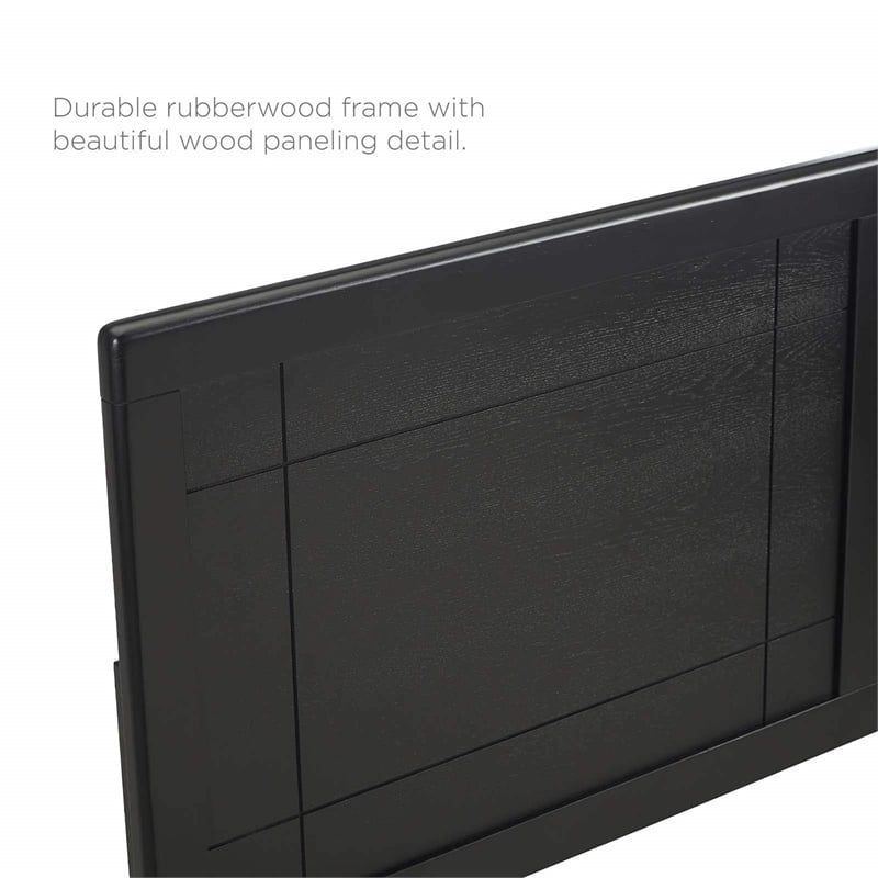 Modway Marlee Wood Frame Queen Platform Bed with Angular Frame in Black