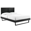Modway Marlee Wood Frame Queen Platform Bed with Angular Frame in Black