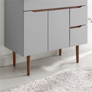 Modway Harvest Modern Wood Bathroom Vanity Cabinet in Gray/Walnut