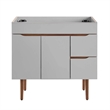 Modway Harvest Modern Wood Bathroom Vanity Cabinet in Gray/Walnut