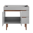 Modway Harvest Modern Wood Bathroom Vanity Cabinet in Gray/Walnut