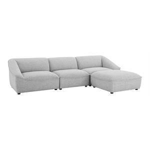 modway comprise 4-piece polyester fabric living room set in light gray
