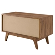 Modway Envision Wood & Vinyl Record Display Stand in Walnut & White