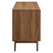 Modway Render Wood & Vinyl Record Display Stand with 2 Drawers in Walnut