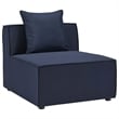 Modway Saybrook 7-Piece Patio Fabric Upholstered Sectional Sofa in Navy