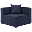Modway Saybrook 7-Piece Patio Fabric Upholstered Sectional Sofa in Navy