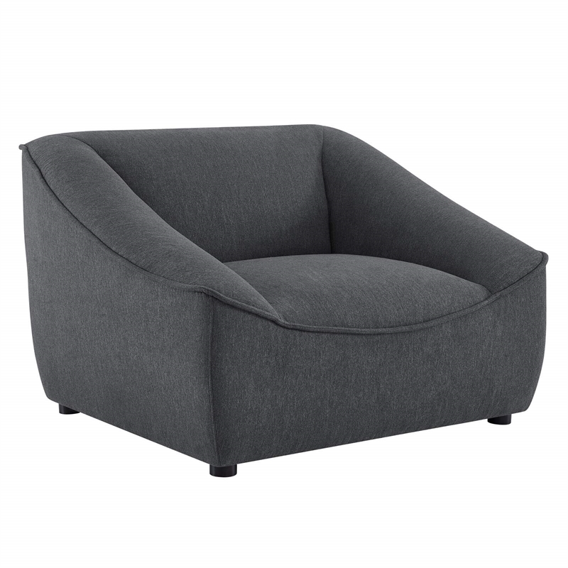 Modway Comprise 2-Piece Modern Fabric Living Room Set in Charcoal