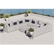 Modway Saybrook 10-Piece Patio Fabric Upholstered Sectional Sofa in Gray