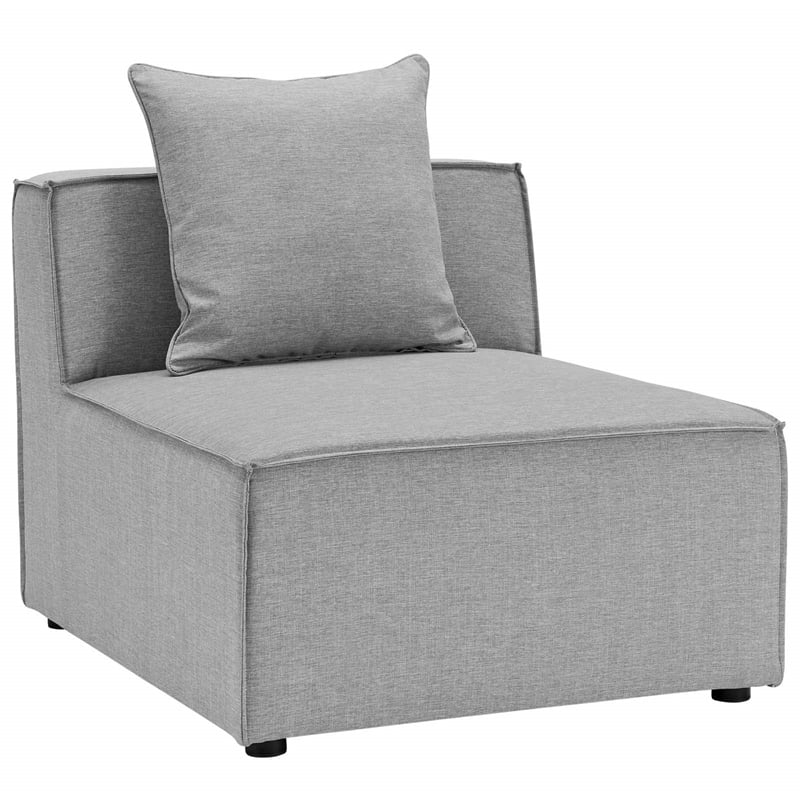 Modway Saybrook 10-Piece Patio Fabric Upholstered Sectional Sofa in Gray